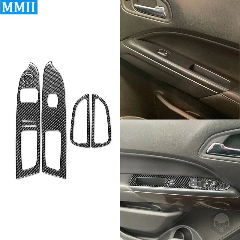 

For Chevrolet Colorado GMC Canyon 2015-2022 Carbon Fiber Window Lift Car Door Glass Control Trim Cover Panel Decoration Sticker