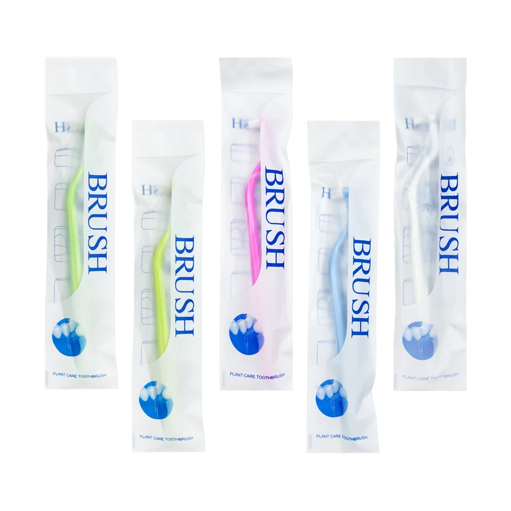 5pcs Orthodontic Toothbrush Interdental Brush Single-Beam Soft Hair Flat Head Tooth Brush Teeth Cleaning Oral Hygiene Tools portable toothbrush disposable toothbrush