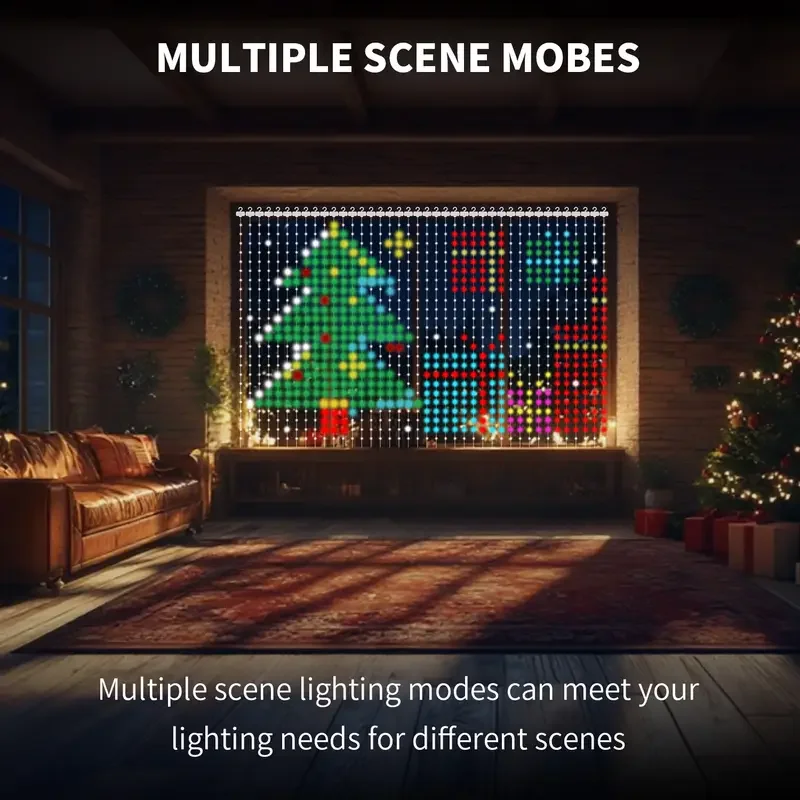 Smart LED Curtain Lights with Mobile App Control for Indoor and Outdoor Decor