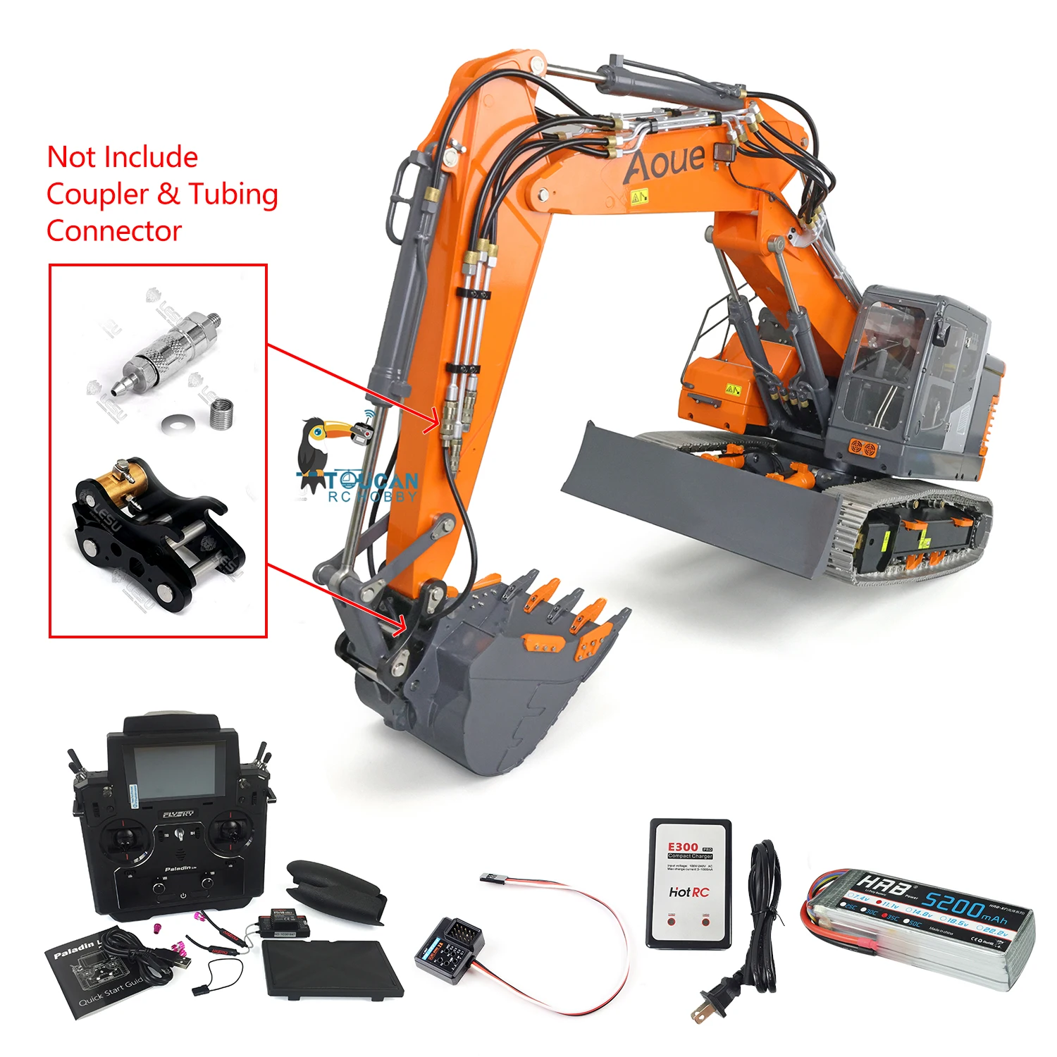 Metal Lesu Assembled Hydraulic Rc Excavator 1/14 Aoue Et26l Paladin
