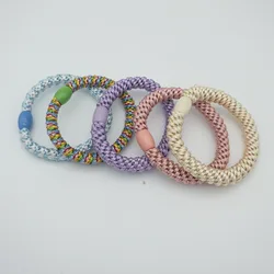Set of 5 Colorful Elastic Hair Tie Bracelets (Color 14)