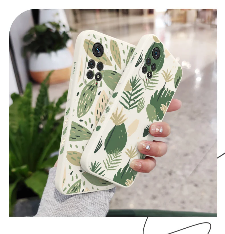 Verdant Green Leaf Phone Case For Xiaomi Redmi Note 11 11S 11T 10 10A 10T 10S 9T 9 8 7 Pro Plus 10C 9A 9C 9T 4G 5G Cover