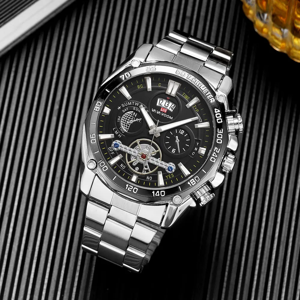 Men Sports Watch Mechanical Style Simulation Tourbillon Calendar