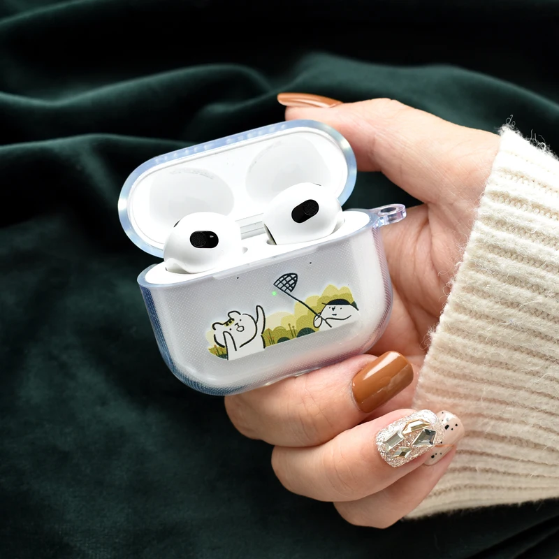 Cattura Lucciole Custodia Trasparente Per Airpods 2 3 Generazione Cover Per Apple Airpods Pro 2Nd Gen Air Pods Guscio Protettivo