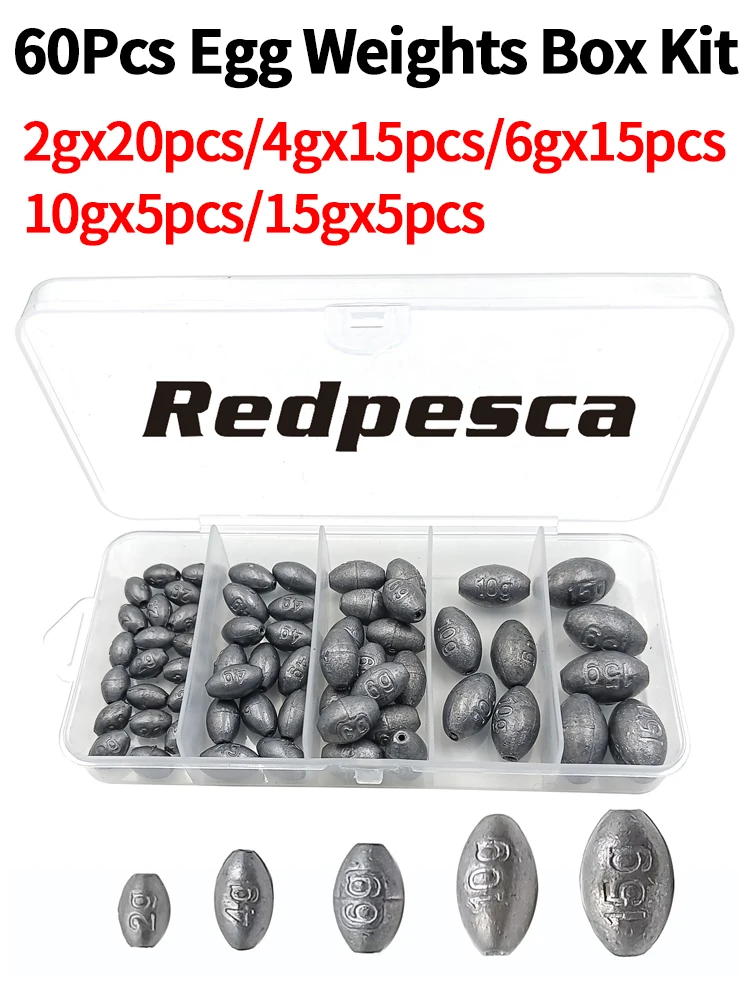 3 Oz Egg/Slip Fishing Lead Weights - 54 Sinker Weights Fishing Sinkers  Molds for Freshwater or Saltwater Fishing