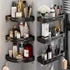1 Pc Bathroom Corner Shelf With Alloy Shower Rack Hook Towel Bar No Drill Space Aluminum Shower Storage Rack Bathroom Organizer 3