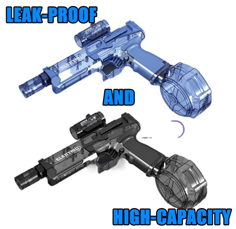 Water Guns Leakproof Auto-Fill Water Gun w/LED Lights High-Capacity for Kids & Adults Perfect Summer Outdoor Water Toy for Family Games