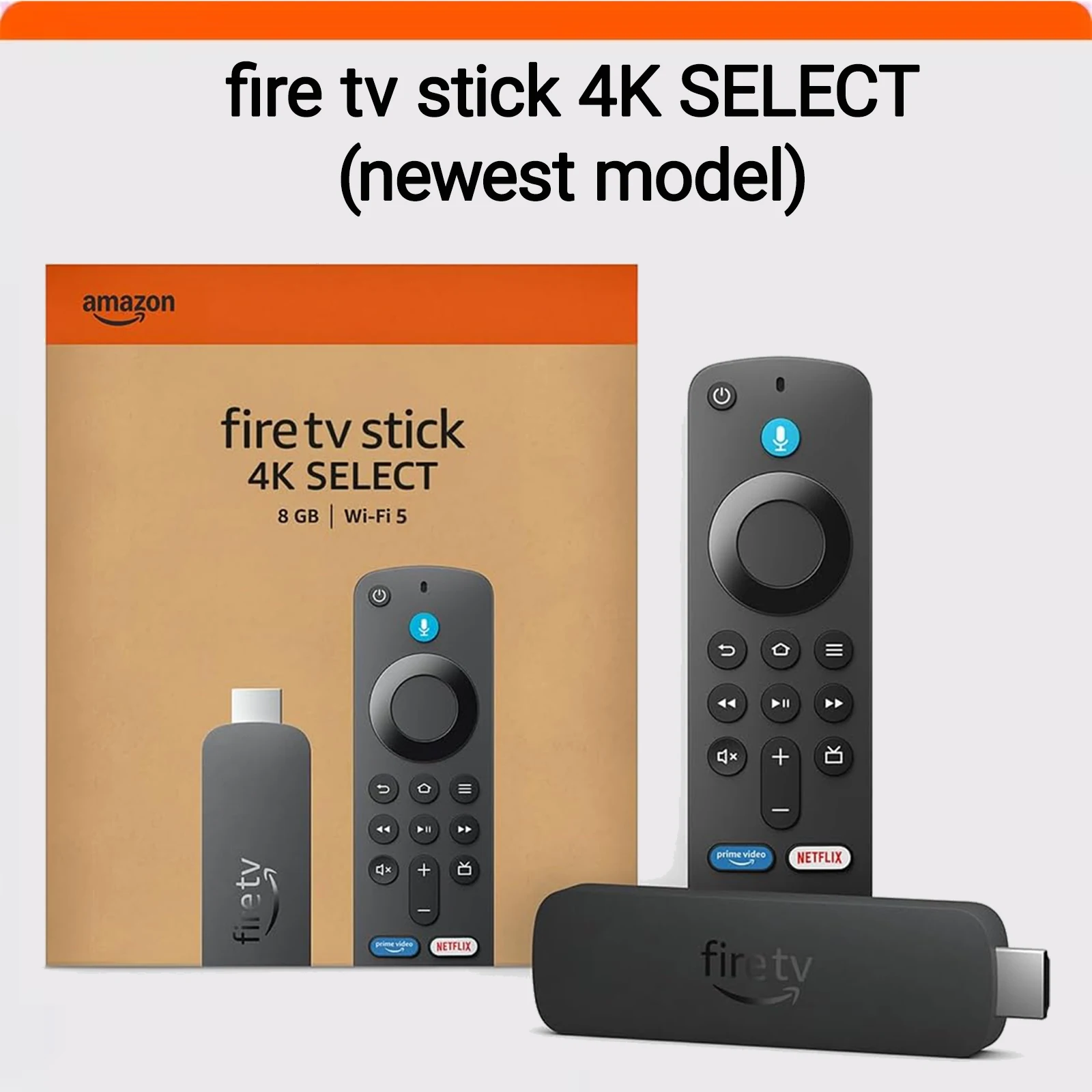 Original Amazon Fire TV Stick 4K SELECT, Android TV, Netflix Smart TV Box, Alexa Voice Remote, Multi-language Support, Portable