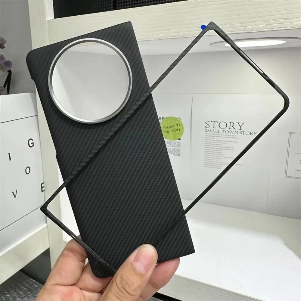 

Genuine Carbon Fiber Aramid Slim Case for Huawei Mate X5 Metal Ring Armor Cover