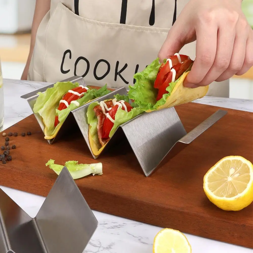 Oven Taco Holder Stackable Burrito Stand Stainless Steel Safe BPA Free Taco Tray Dishwasher Safe Rack Kitchen Accessories