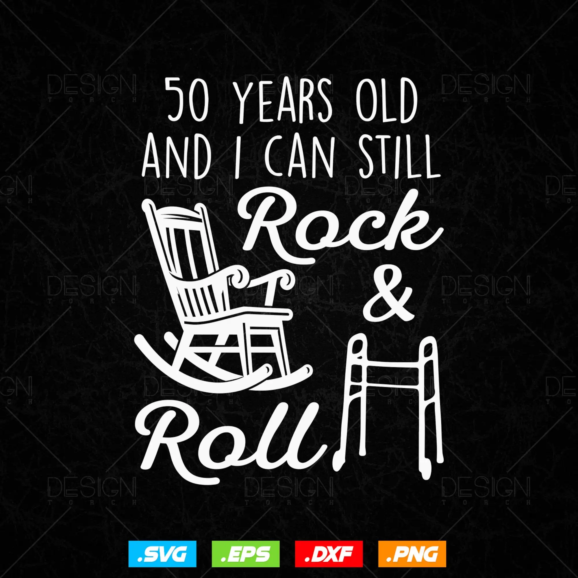 50 Anni Rock Roll Compleanno Svg Png 50Th Clipart T Shirt Design S File Per Cricut Fifty Party Squad