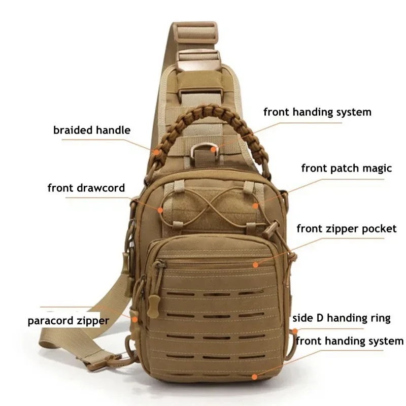 Camo Oxford Chest Bag Sling Backpack for Outdoor Camping