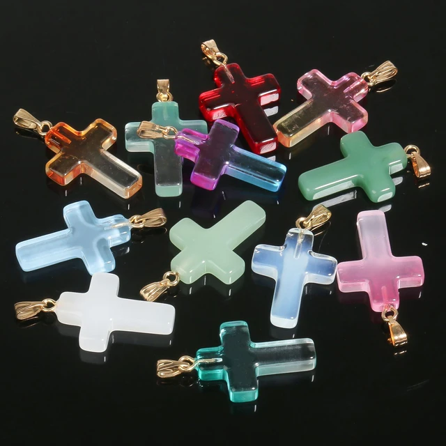 Glass Cross Charm Wholesale, Glass Pendant Accessories