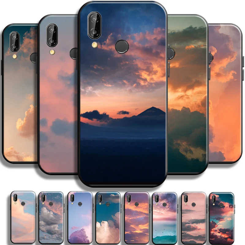 

Scenery Clouds Sunset Phone Case For Huawei P20 Pro P20 Lite Soft Funda Carcasa Back Cases Shockproof Coque