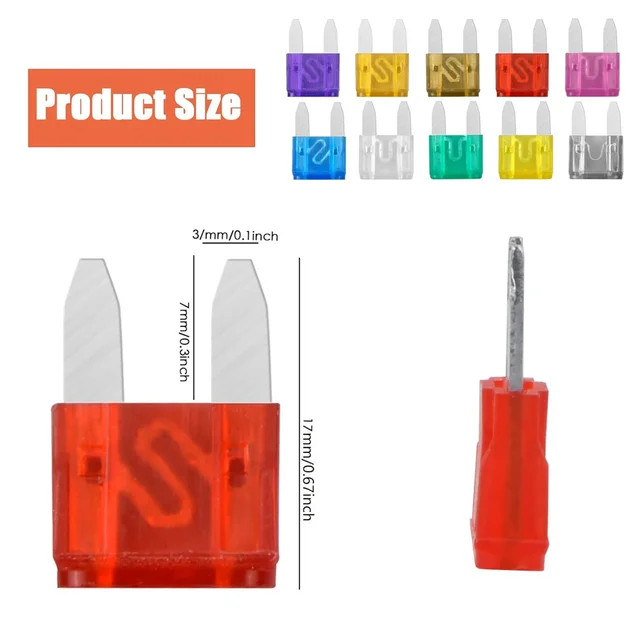 120-Piece Mini Blade Fuse Assortment Kit For Cars & Trucks (2A-35A) With Fuse Puller
