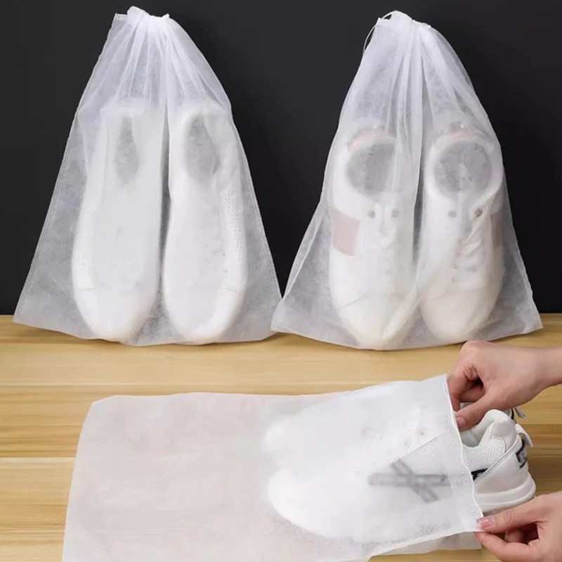 Non Woven Clear Plastic Shoe Covers 50 Pcs Breathable Dust Covers