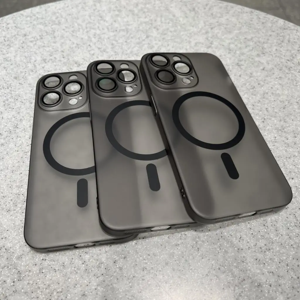 Luxury Ultra-Thin Magnetic Clear Matte Case with Wireless Charging Compatibility