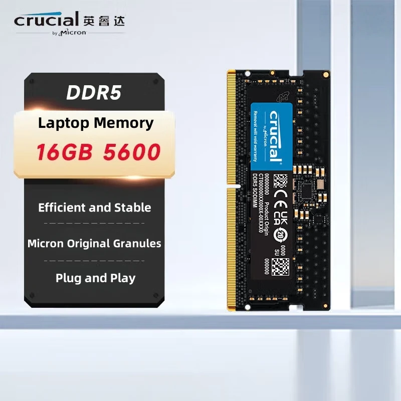 Crucial 16GB DDR5 RAM 5600MHz Laptop Memory, SODIMM 262-Pin