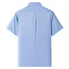 2024 NEW IN Summer Men's Shirt Non-Ironing Anti-Wrinkle Business Casual Solid Color Elastic Smooth Short Sleeves Work Social 4