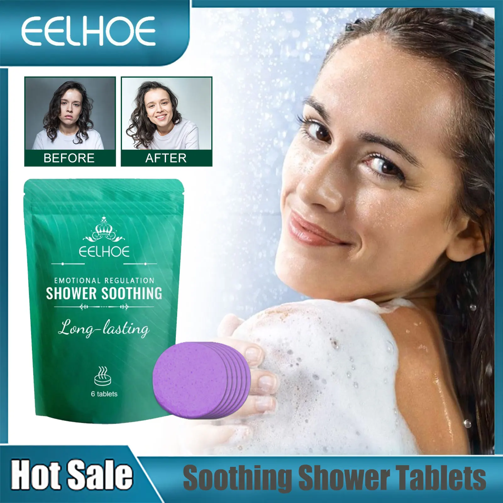 

EELHOE Body Shower Steamers Tablets Comfortable SPA Relaxation Pressure Relieve Body Skin Cleaning Bath Aromatherapy Shower Bomb