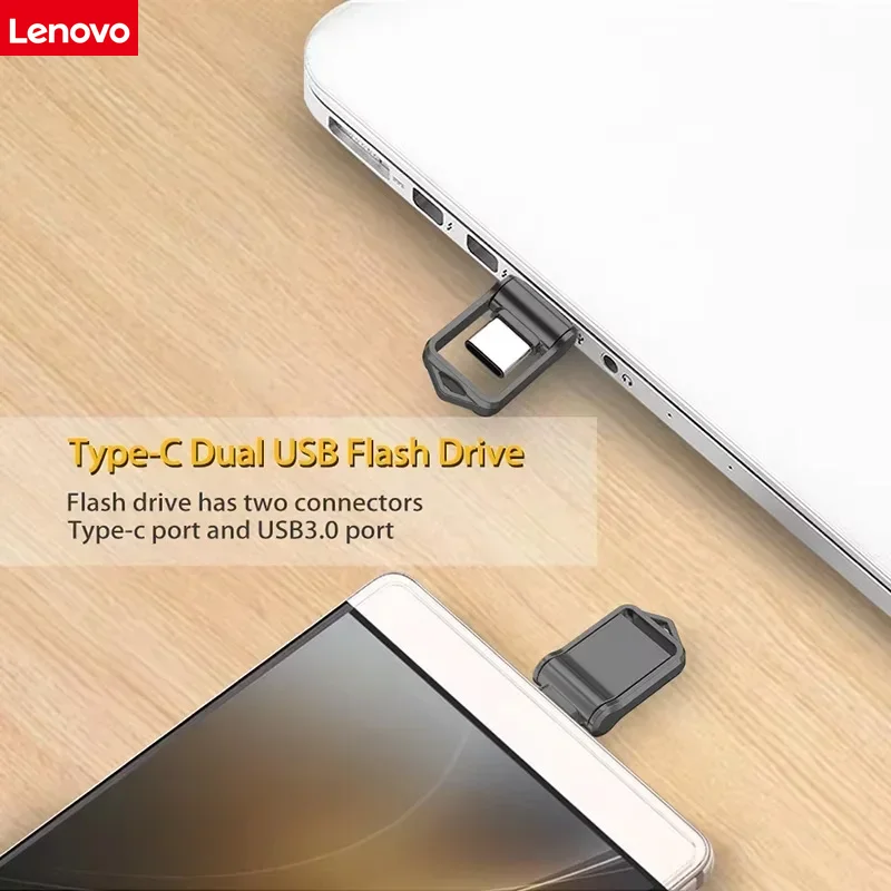 Lenovo 2TB USB 3.2 Flash Drive High Speed USB 1TB 512GB Type-C Interface Dual-Use Flash Memory Stick For Mobile Phone Computer