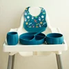 BPA Free Baby Accessories Children's Tableware Silicone Bib Food Container Feeding Baby Dishes Plates Sucker Bowl Spoon Cup 6