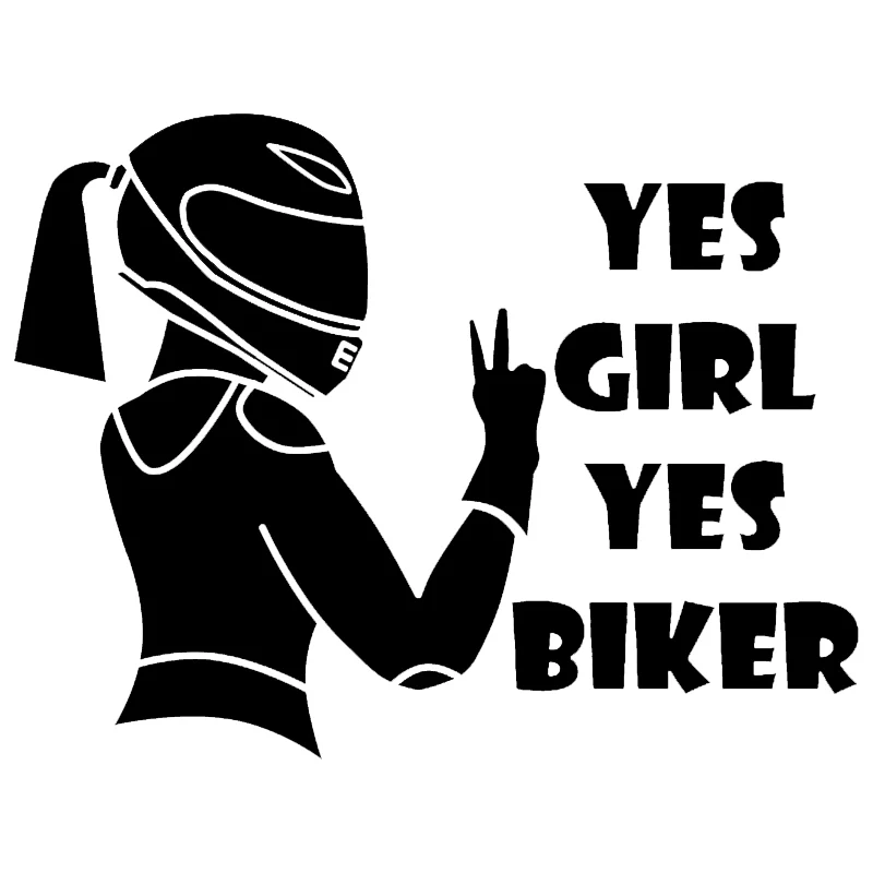 

Car Sticker Fashion Cool Yes Girl Yes Biker Vinyl Decals Car Motorcycle Bumper Body Rear Window Decorative Decals,16CM*15CM
