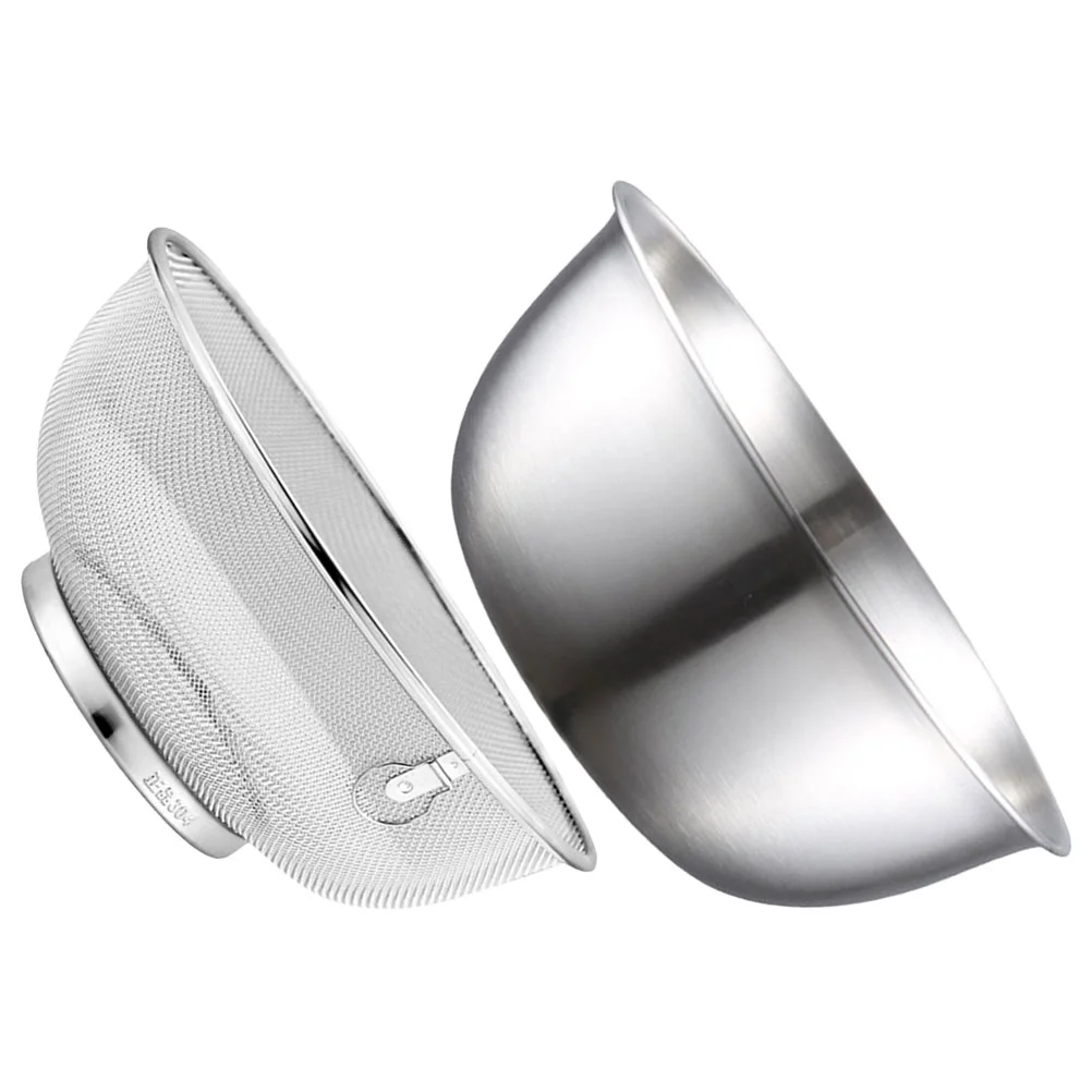 

Stainless Steel Colander Bowl Set Kitchen Strainer Washer Drainer Basket Basin Vegetable Fruits Pasta Salad Mixing Food
