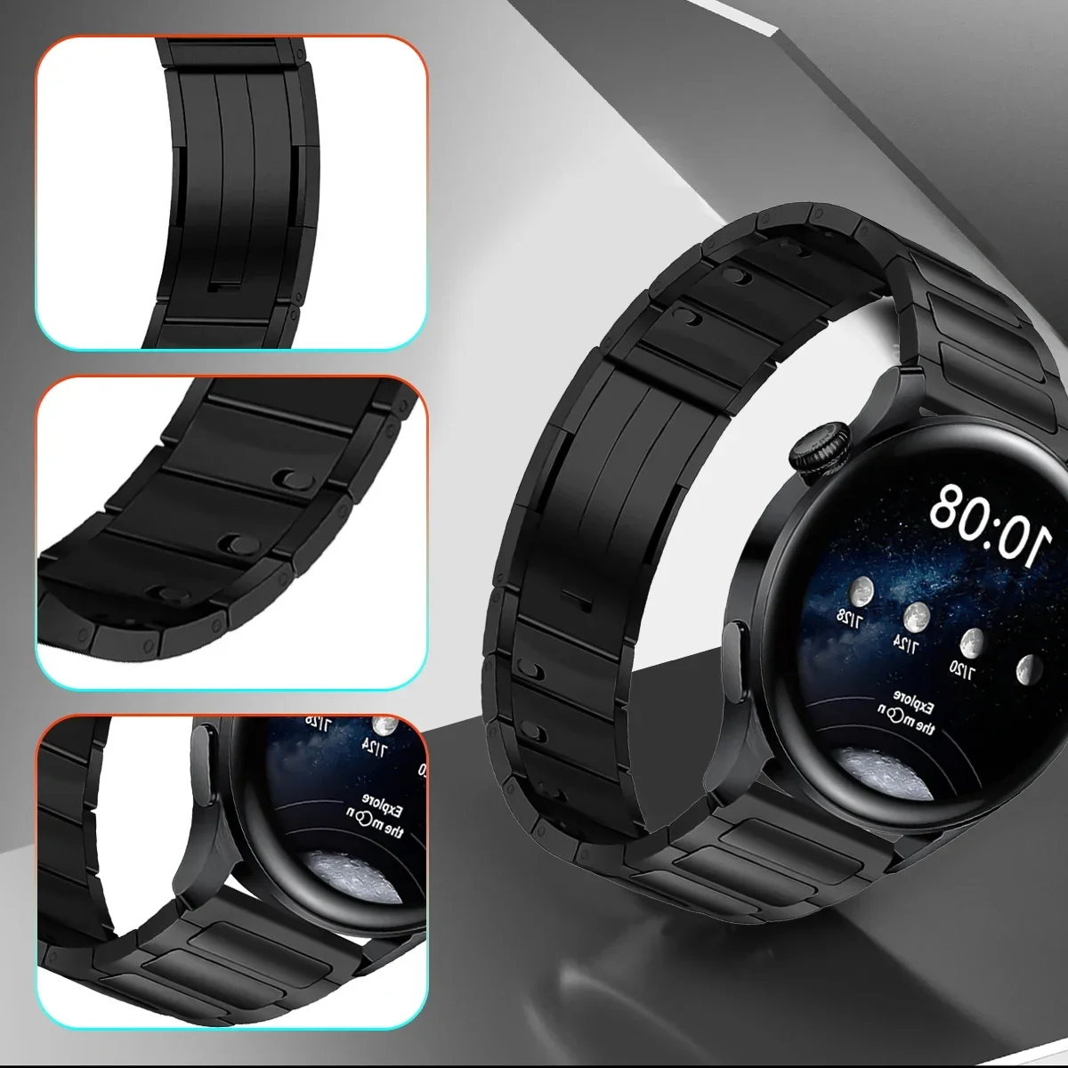 22 مللي متر وصلة سريعة الإصدار حزام معدني لساعة هو...