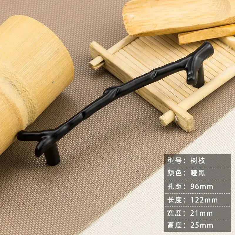 Furniture Handles Kitchen Door Handles Fashion Tree Branch Furniture Handle 96mm 128mm Black Silver Bronze Kitchen Cabinet Handles Drawer Knobs Door Pulls Hardware