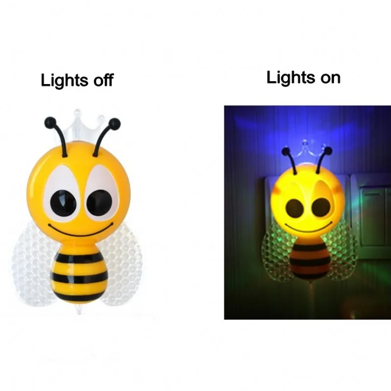 Nightlight Bee Design  Lamp Light-Controll Wall Nightlight for Baby and Toddlers with EU Plug Bedroom Decoration Lamp bathroom night light