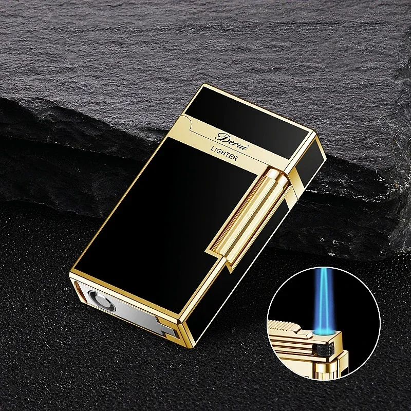 Derui Metal Gas Lighter Creative Windproof Grinding Wheel Butane Lighter Men's Fun Gift Cigarette Accessories Tool Gift butane gas lighter cigarette lighter