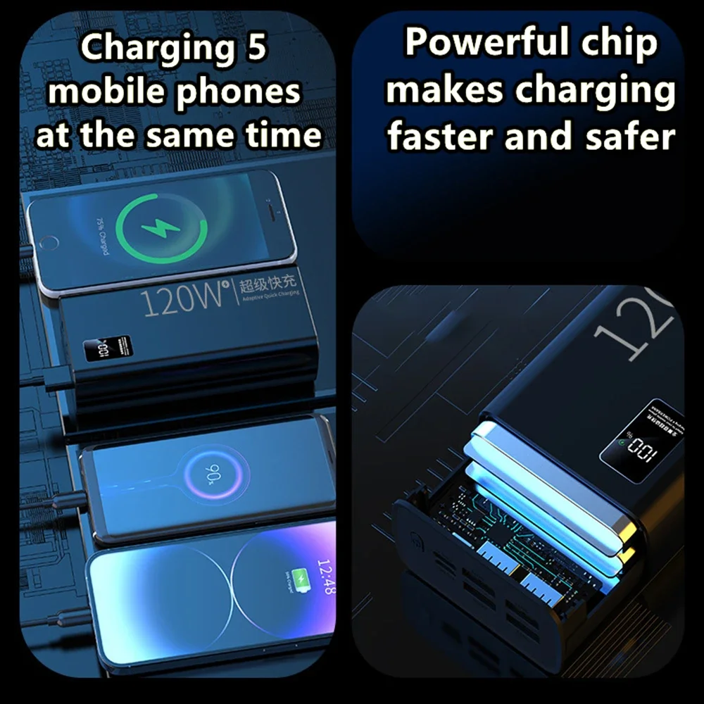 100000mAh Power Bank 120W Fast Charging 100% Sufficient Capacity Portable Battery Charger For iPhone Xiaomi Samsung Warranty 6 S9152b73e9e7e401d8fc371abed99f62bl