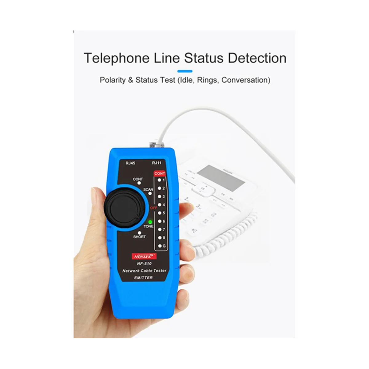 NOYAFA NF-810 Network Cable Tester Network Tracker RJ11 RJ45 Telephone Wire Checker Anti-Interference Line Finder