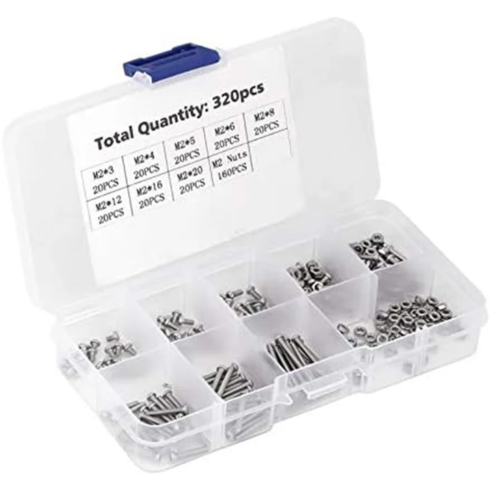 320pcs/Lot M2 Machine Screws Set Fasteners for LaptopHard DiskKey/Board/Phone/PC