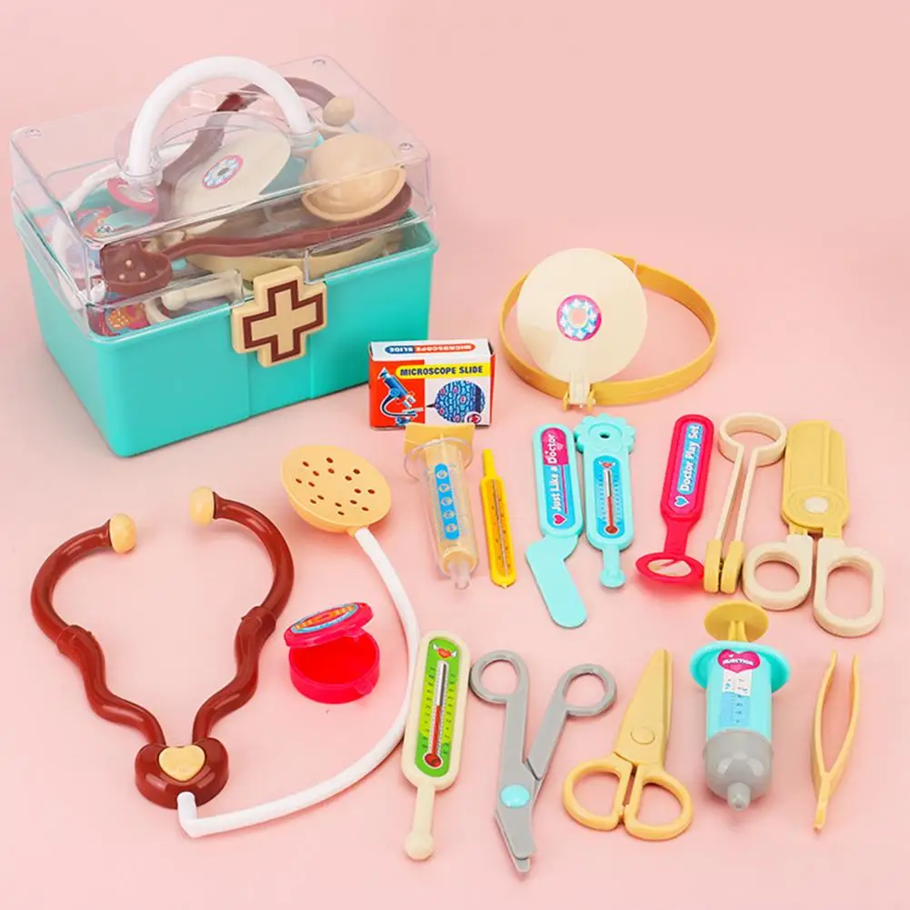 

16Pcs/Set Doctor Box Toys Anti-deform Doctor Set Toys Rich Accessories Simulated Doctor Gadgets Play House Toys for Girl