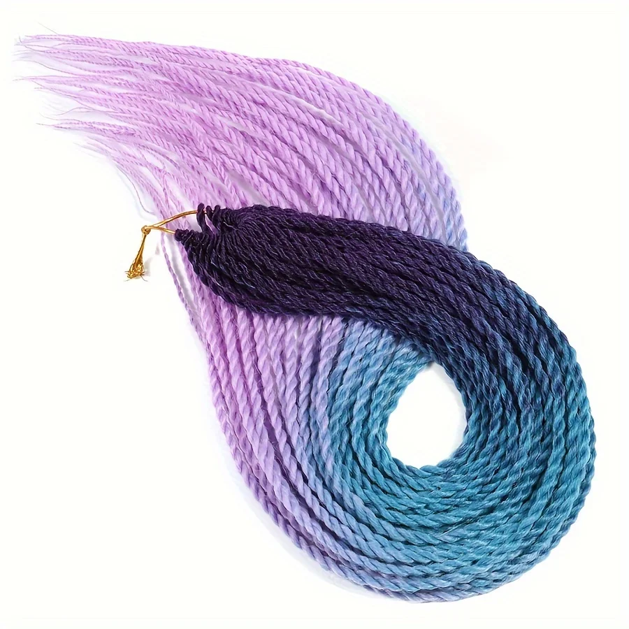 Senegalese Twist Crochet Hair Braids - 24 Synthetic Dreadlocks, 30 Roots/Pack