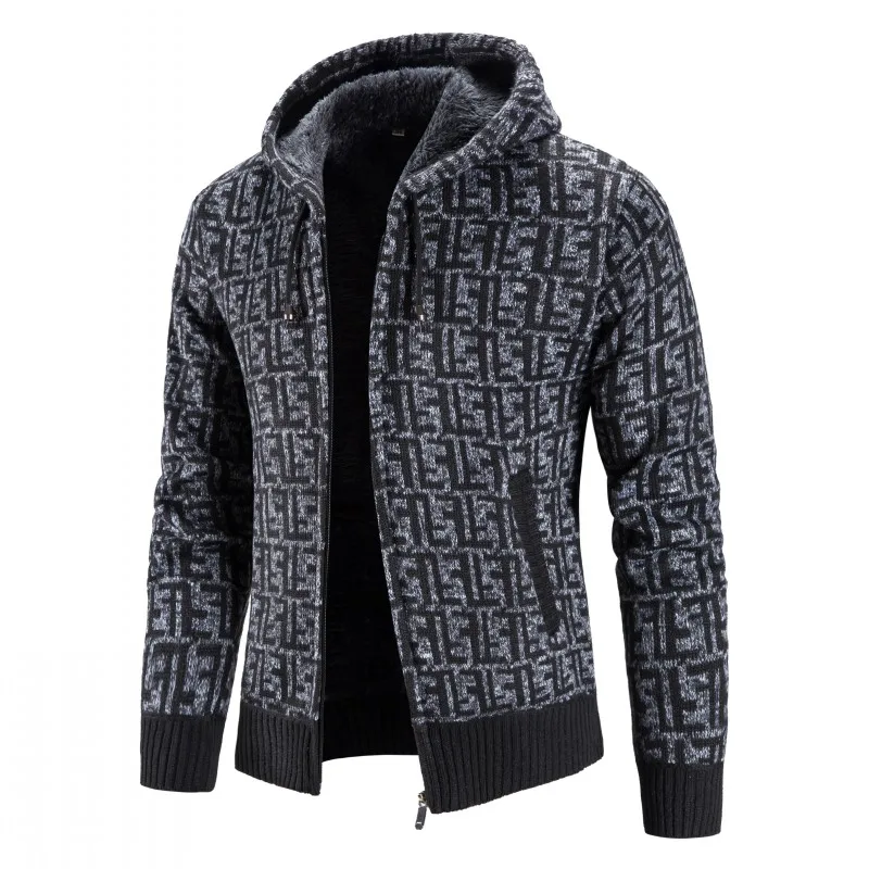

2022 Autumn Winter New Men's Sweaters Warm Cashmere Wool Zipper Cardigan Sweaters Man Casual Knitwear Sweatercoat