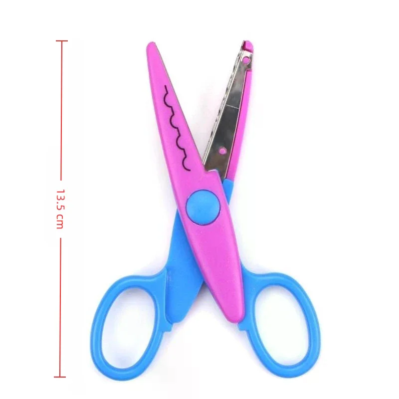 물결 모양 패턴 가위 DIY 수제 종이 커터 공예 종이 카드 사진 절단 도구 어린이 선물 사무용품