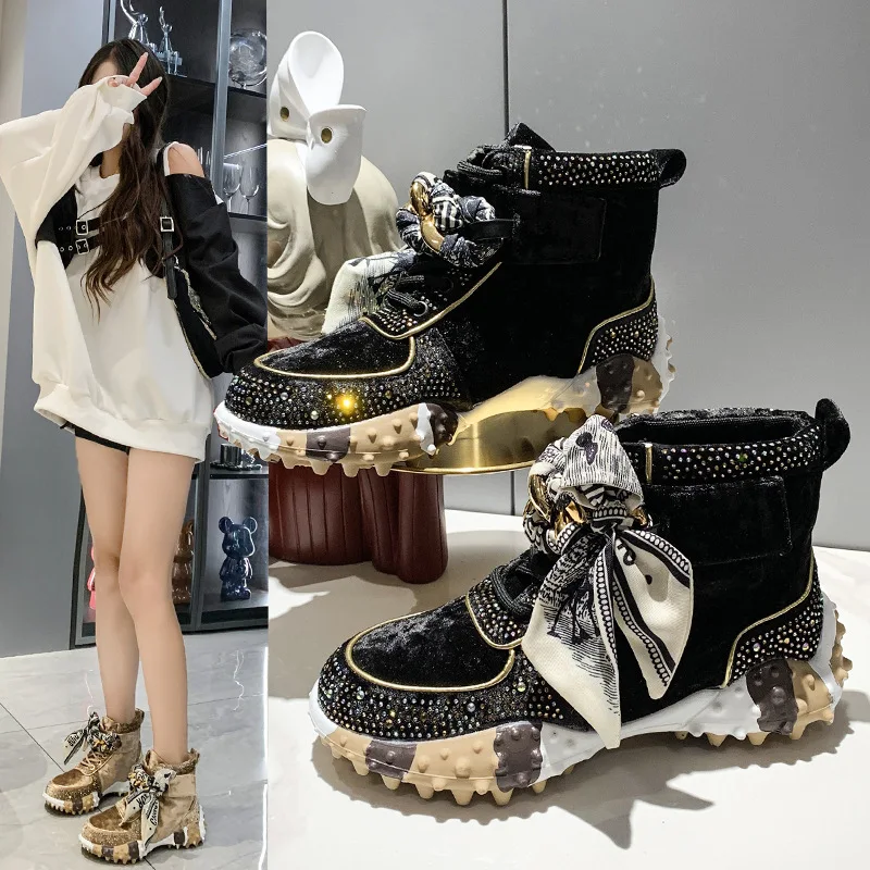 

Mesh Breathable Thin Ins Fashion New Thick Sole Casual Sports Shoes