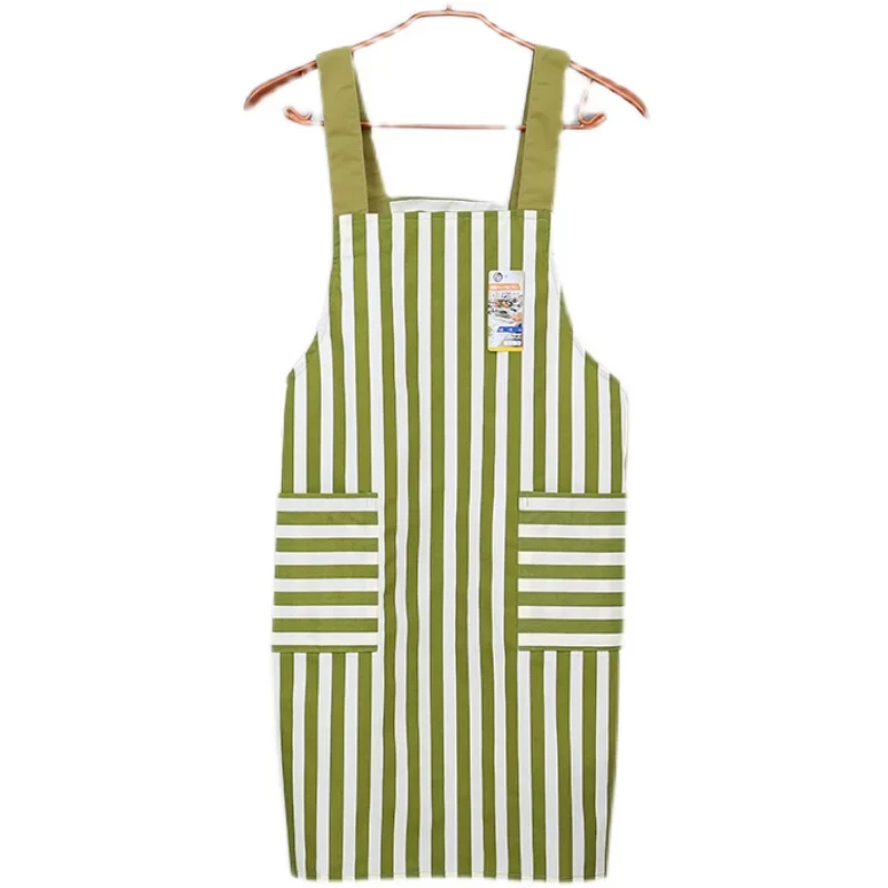 Small Fresh Striped Polka Dot Japanese Style Cotton Fabric Apron Kitchen Home Work Clothes Half Vest Apron