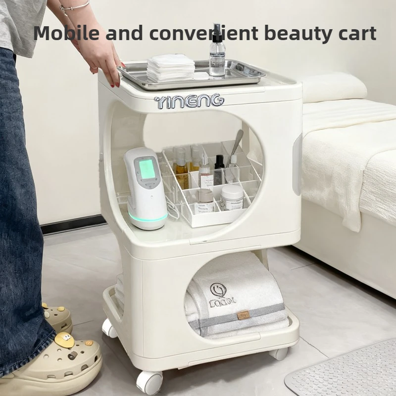  Carrello per salone INS e carrello per attrezzi per unghie portatile multi-livello per trucco per clinica spa di bellezza, supporto per rotelle estetico professionale - immagine 5