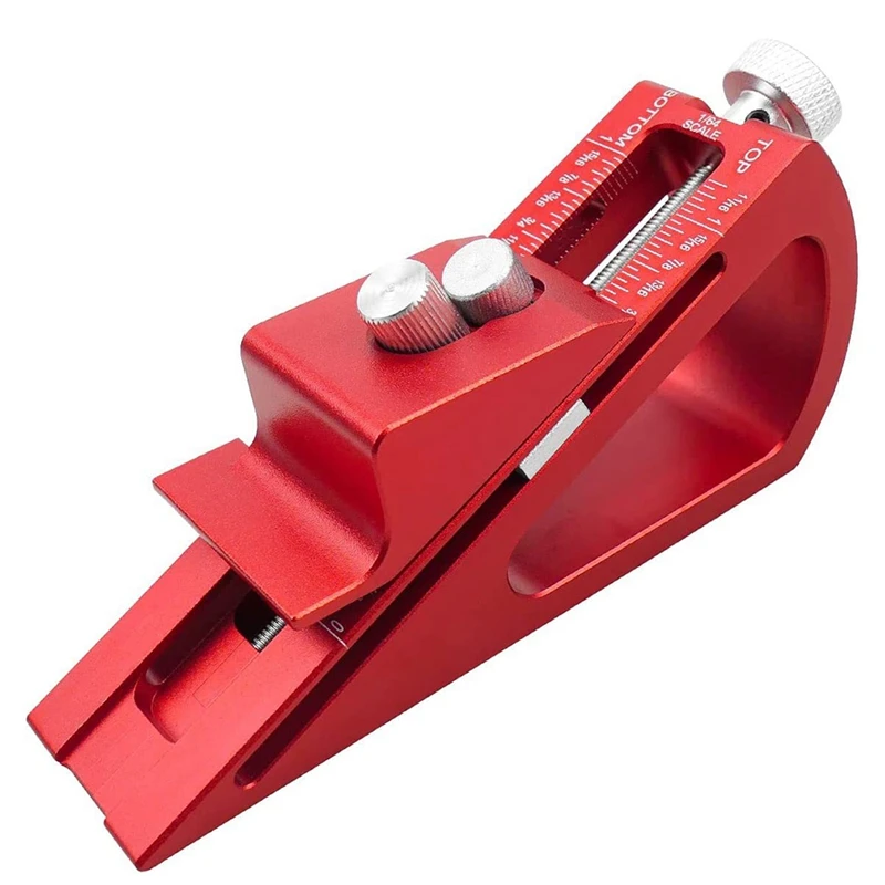 

1 Piece Block Integrated Woodworking Height Gauge Red Adjustable For Measurement 1/646Inch Up To 1-1/16Inch Range