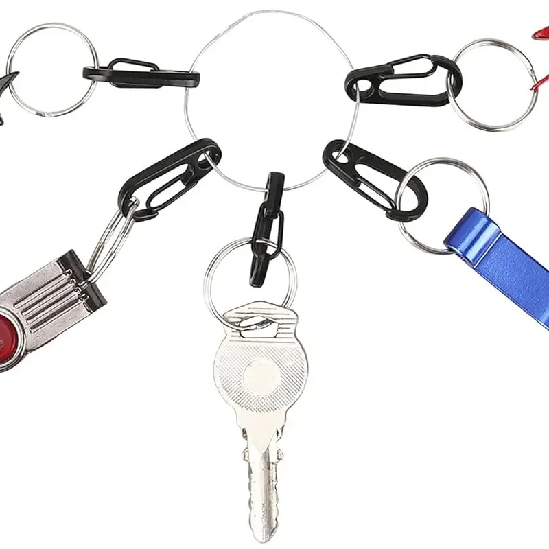 Zinc Alloy Key Carabiner Black Keyring Hanging Buckle No Easy Lose Color Burrless Key Chain Buckle Metal Keychain Accessories