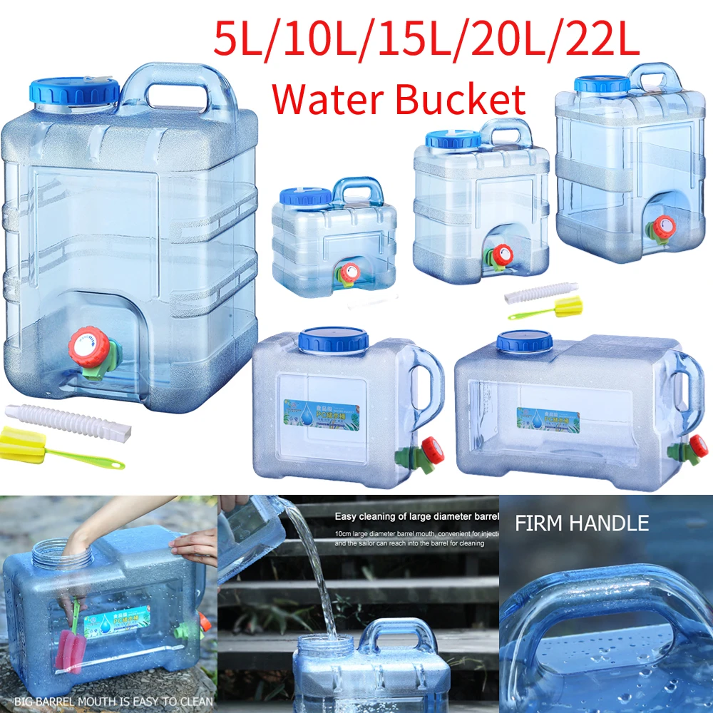 5/7.5/8/10/12/15/20/22lcapacity Outdoor Water Bucket Portable Driving Water Tank Container With