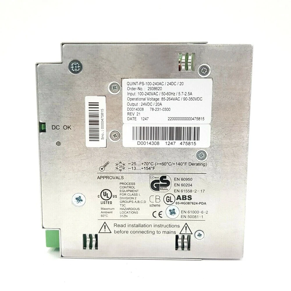2938620 QUINT-PS-100-240AC/24DC/20 QUINT POWER 24VDC/20A For Phoenix Switching Power Supply Fast Ship High Quality 5 2938620 QUINT-PS-100-240AC/24DC/20 QUINT POWER 24VDC/20A For Phoenix Switching Power Supply Fast Ship High Quality - Image 3