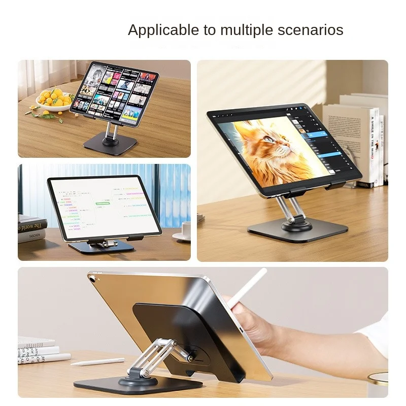Ollymurs-desktop Metal Phone Holder Transmissão ao Vivo Altura Ajustável 360 ° Rotatable Liga de Alumínio Telefone Preguiçoso Tablet Holder 2024 - Image 5