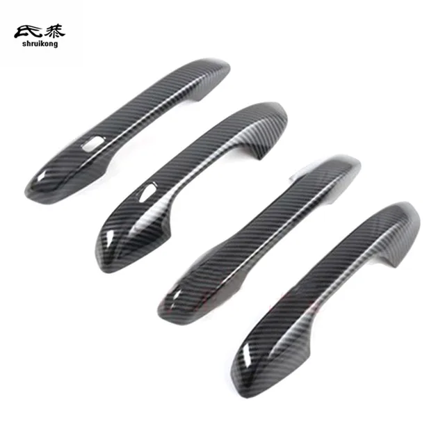 Enhance Your Car s Style with ABS Carbon Fiber Grain Shake Handshandle Decoration Cover