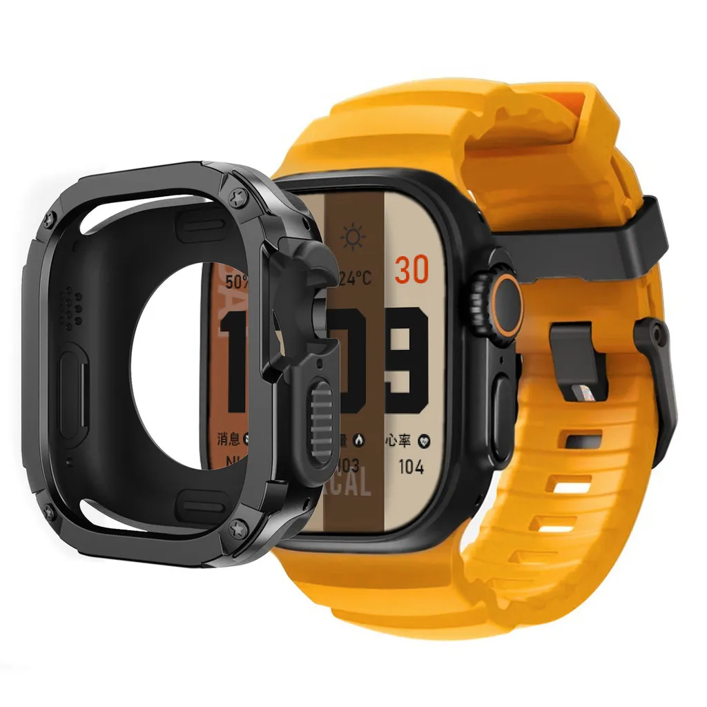 Sport Silicone Strap with TPU+PC Protective Bumper Case