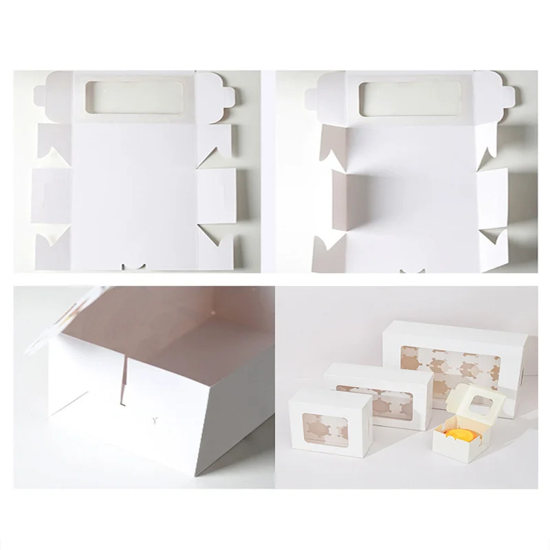 10PCS Cupcake Boxes with 2/4 Holes, Clear Window Cake Holder, Perfect for Wedding, Birt... - SKU CWCH2103 - UGI Packaging